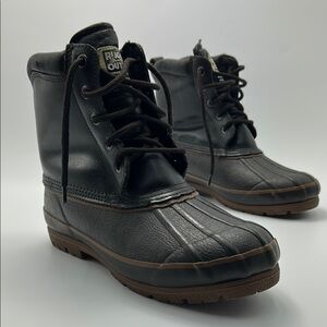 Rugger Outback Thinsulate Insulation Boots Men's 8 Black Leather Lace Waterproof